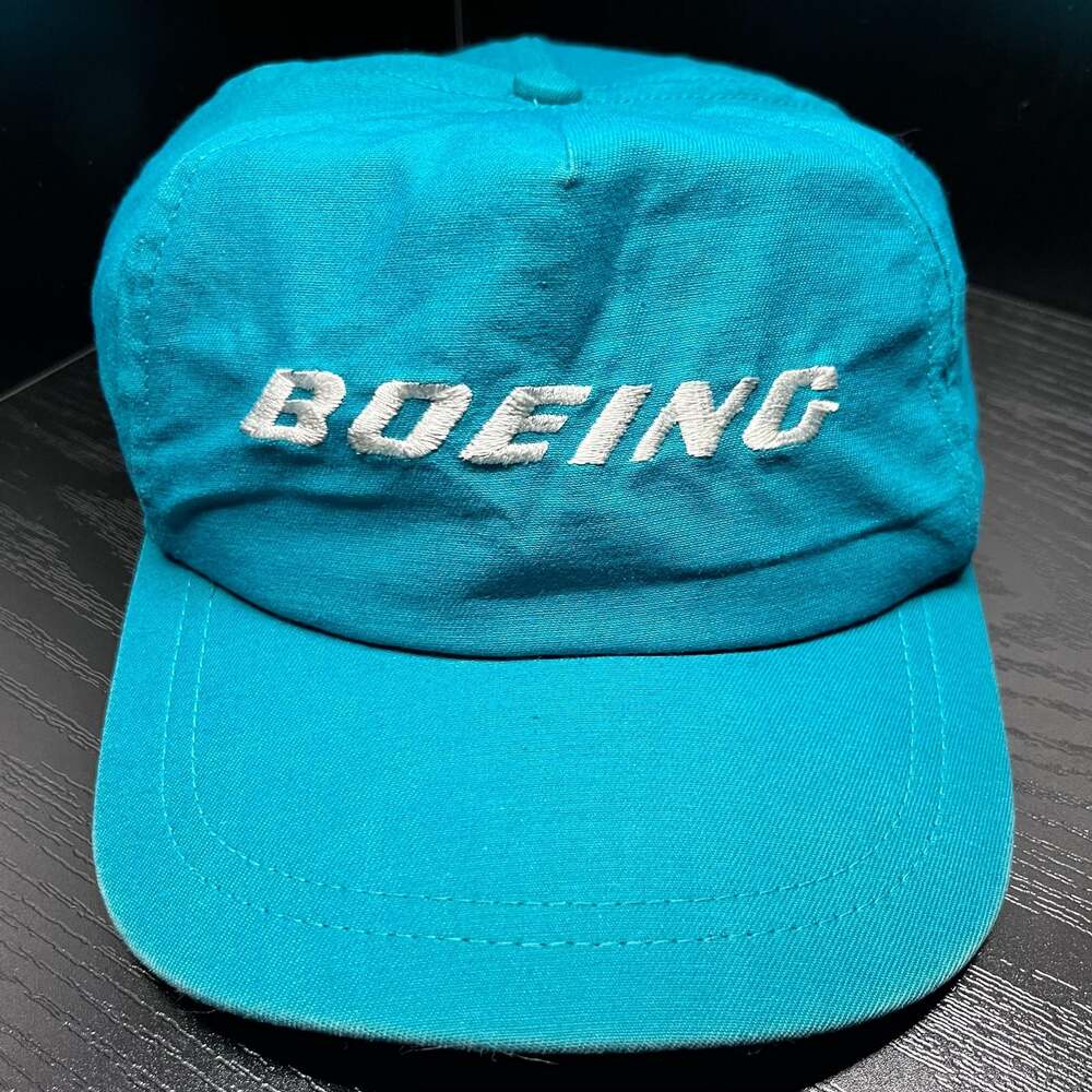 Vintage Boeing Embroidered Logo Teal Snapback Hat